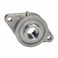 Iptci 2-Bolt Flange Ball Bearing Unit, .5 in Bore, Stainless Hsg, Stainless Insert, Set Screw Locking SUCSFL201-8 CAP READY